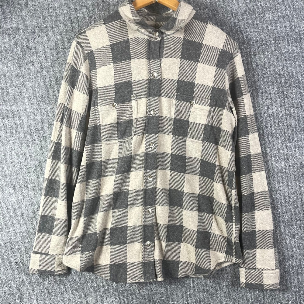 Faherty Shirt Mens Small‎ Grey Buffalo Check Flannel Plaid Button Up Long Sleeve